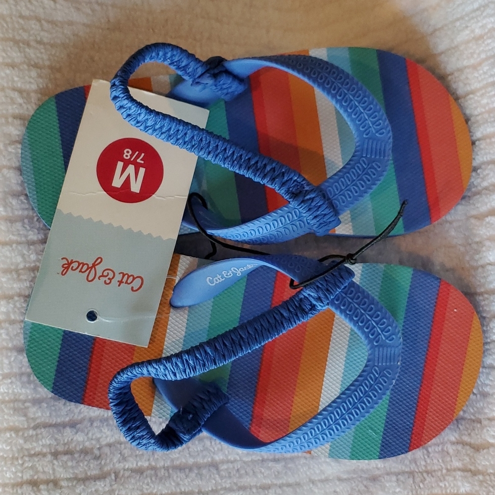 CAT AND JACK FLIPS FLOPS SIZE MEDIUM  (7/8) TODDLER